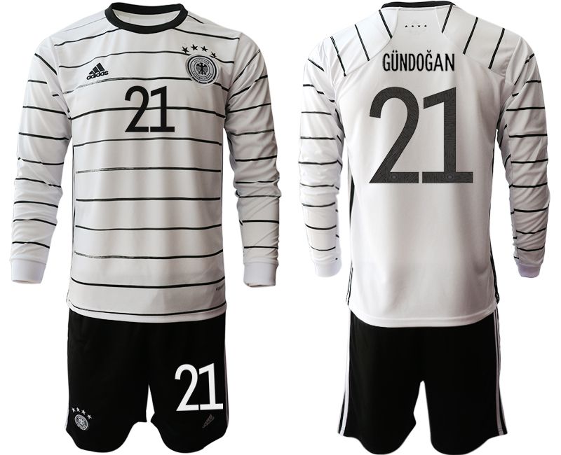 Men 2021 World Cup National Germany home long sleeve #21 white Soccer Jerseys->->Soccer Country Jersey